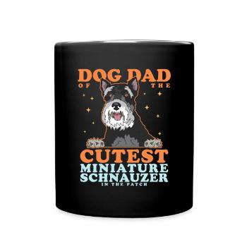 Zwergschnauzer Dad | Schnauzer Hunde Geschenk - Tasse einfarbig - Schwarz - Vorne