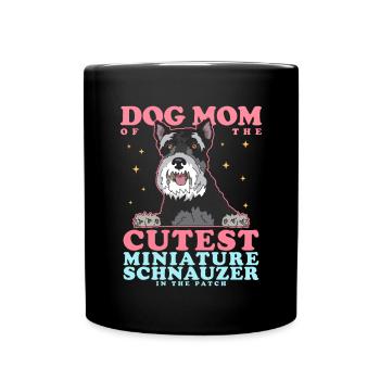 Maman Schnauzer miniature | Cadeau Schnauzer Chien - Mug uni - noir - Devant