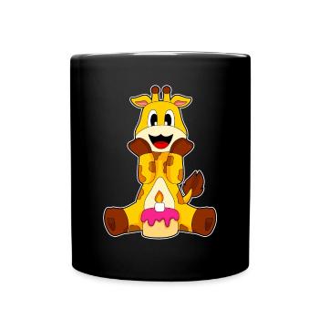 Giraffe Birthday Cake - Full Colour Mug - black - Front