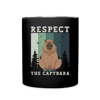Retro Respect the Capybara - Capybara Fans - Tasse einfarbig - Schwarz - Vorne