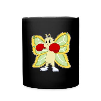 Schmetterling Boxer Boxhandschuhe - Tasse einfarbig - Schwarz - Vorne