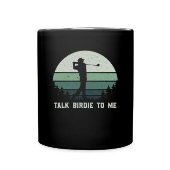 Retro Talk Birdie To Me - Golf Golfer Golfen - Mug uni - noir - Devant