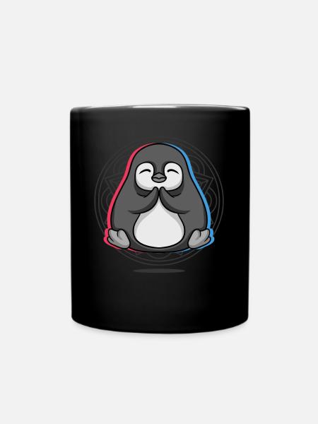 Yoga Pinguin Pinguin Yoga - Tasse einfarbig - Schwarz