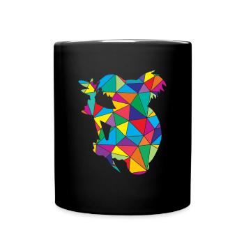 Low Poly Koala Geometrie Polygon Koala - Tasse einfarbig - Schwarz - Vorne