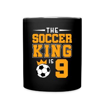 9 year old Gifts Dabbing boy Soccer Player 9th bir - Full Colour Mug - black - Front
