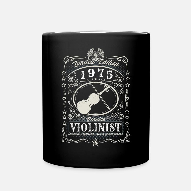 Vintage 1975 Violinist Geburtstag Geschenk Hobby - Tasse einfarbig - Schwarz