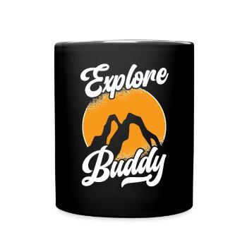 Wandern Berge Klettern Wanderer Trek Ich liebe Wandern - Tasse einfarbig - Schwarz - Vorne