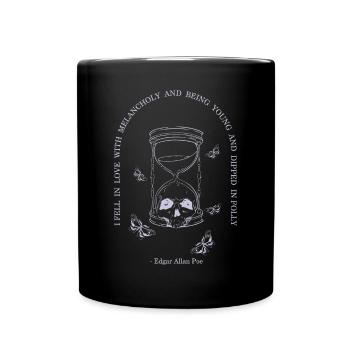 Skull Poet Bookish Dark Academia Cottagecore - Tasse einfarbig - Schwarz - Vorne