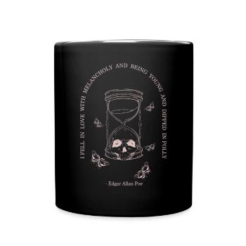 Skull Poet Bookish Dark Academia Cottagecore - Tasse einfarbig - Schwarz - Vorne