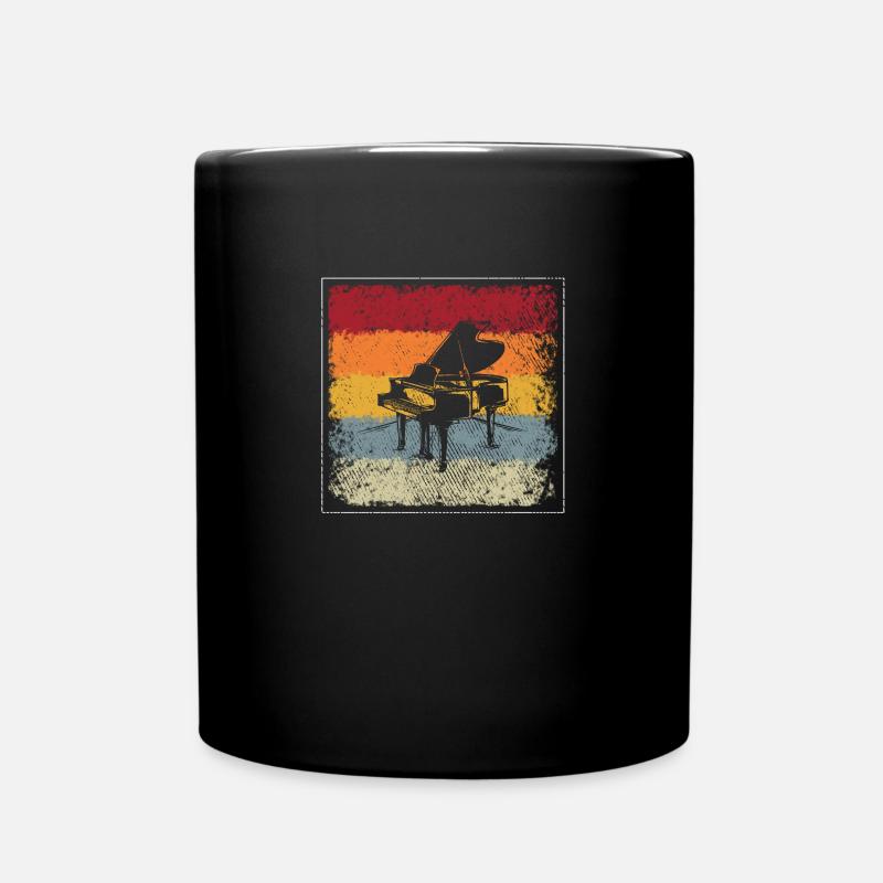 Klavier Retro - Tasse einfarbig - Schwarz