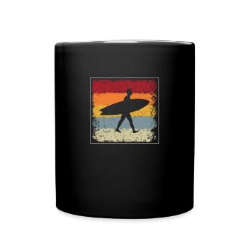 Surfing Retro - Full Colour Mug - black - Front