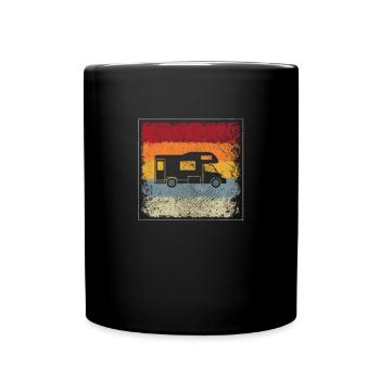 Camping Rétro - Mug uni - noir - Devant