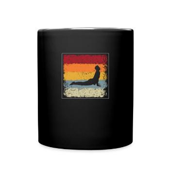 Yoga Retro - Tasse einfarbig - Schwarz - Vorne