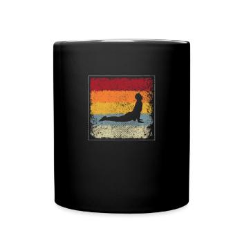 Yoga Retro - Tasse einfarbig - Schwarz - Vorne