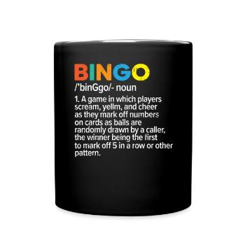 Bingo-Spieler Bingo-Anrufer Bing Lover Casino - Tasse einfarbig - Schwarz - Vorne