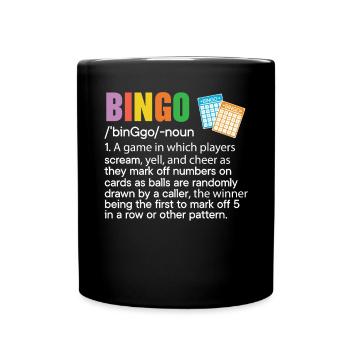 Bingo-Spieler Bingo-Anrufer Bing Lover Casino - Tasse einfarbig - Schwarz - Vorne