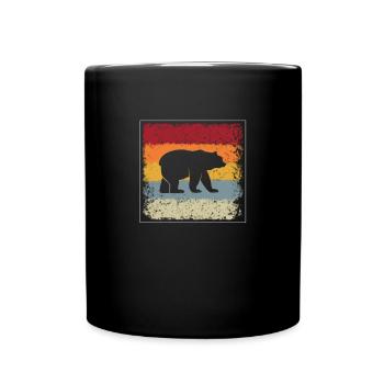 Bär Retro - Tasse einfarbig - Schwarz - Vorne