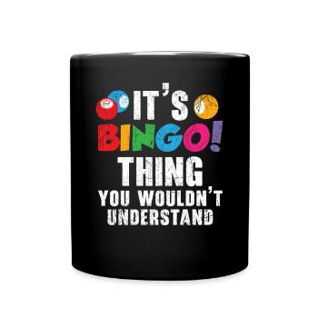 Bingo-Spieler Bingo-Anrufer Bing Lover Casino - Tasse einfarbig - Schwarz - Vorne