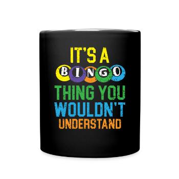 Bingo-Spieler Bingo-Anrufer Bing Lover Casino - Tasse einfarbig - Schwarz - Vorne