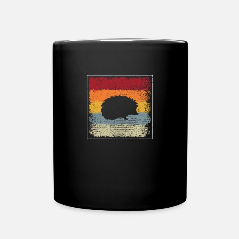 Igel Retro - Tasse einfarbig - Schwarz