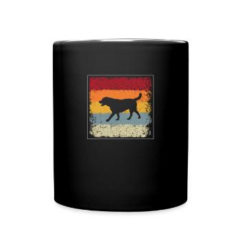 Hund Retro - Tasse einfarbig - Schwarz - Vorne