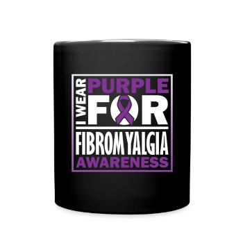 I wear purple for awareness of - Full Colour Mug - black - Front
