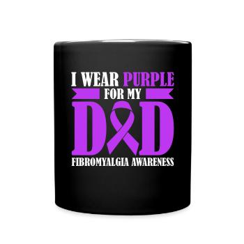 Fibromyalgia Awareness I Wear Purple For - Full Colour Mug - black - Front