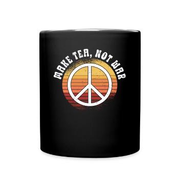 Hippie Peace Sign Peace Flowers Flower Child - Full Colour Mug - black - Front