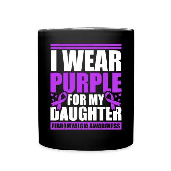 I wear purple for my daughter - Full Colour Mug - black - Front