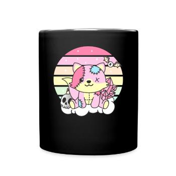 Kawaii Gothic Fox Pastel Gothic Goth - Full Colour Mug - black - Front