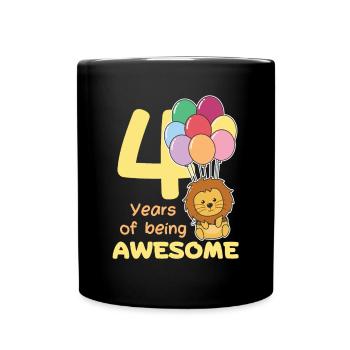 Léo pour les enfants de 4 ans - Mug uni - noir - Devant