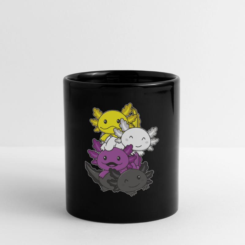 Nonbinary Flag Pride LGBTQ Cute Axolotl Stack Full Colour Mug