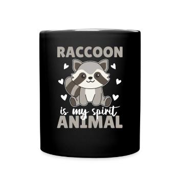 Le raton laveur est mon animal spirituel - mignon raton laveur - Mug uni - noir - Devant