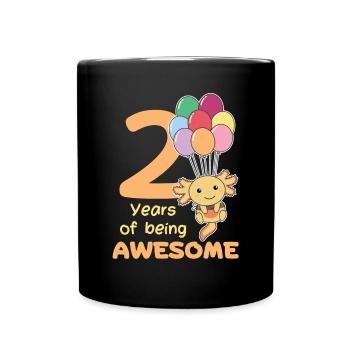 Axolotl pour les enfants de 2ème anniversaire deux ans - Mug uni - noir - Devant