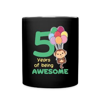 Singe pour les enfants de 5 ans - Mug uni - noir - Devant