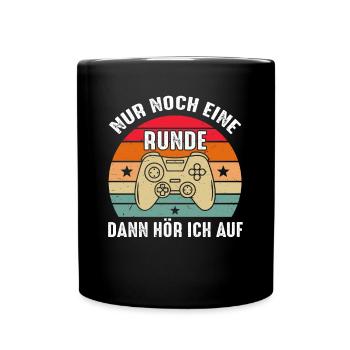 Just one more round of gaming gamer controllers - Full Colour Mug - black - Front