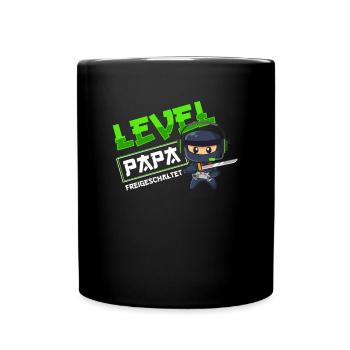 Level Papa freigeschaltet Ninja Gamer Vater - Tasse einfarbig - Schwarz - Vorne