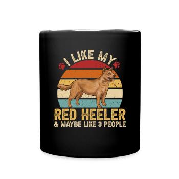 Australian Cattle Dog Red Blue Heeler - Tasse einfarbig - Schwarz - Vorne