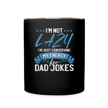 Lustige Papa-Witze - Tasse einfarbig - Schwarz - Vorne