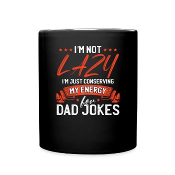 Papa-Witze - Tasse einfarbig - Schwarz - Vorne