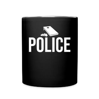 Lustiges Cornhole Corn Hole - Tasse einfarbig - Schwarz - Vorne