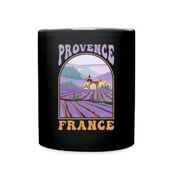 Provence Frankreich Souvenir - Tasse einfarbig - Schwarz - Vorne