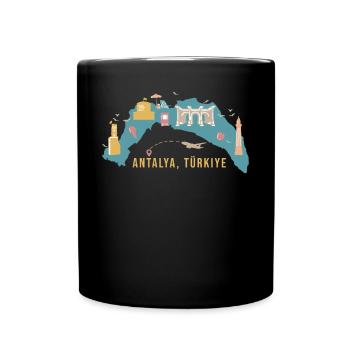 Antalya Turkey Souvenir - Full Colour Mug - black - Front