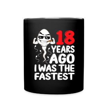 Robe bâillon pour hommes 18e anniversaire.Il y a 18 ans, j’étais - Mug uni - noir - Devant