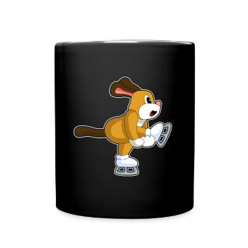 Dog Ice Skating Skates - Full Colour Mug - black - Front
