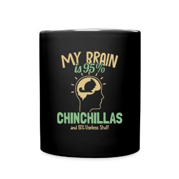 My Brain is 95% Chinchillas Longtail Longhair - Full Colour Mug - black - Front