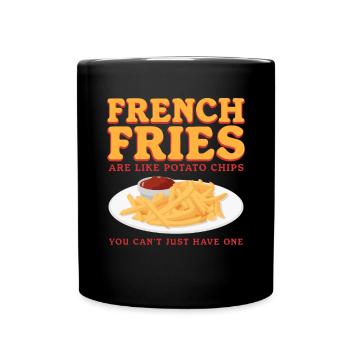 French fries fast food fries fast food gift - Full Colour Mug - black - Front