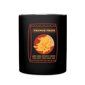 French fries fries fast food fast food gift - Full Colour Mug - black - Front