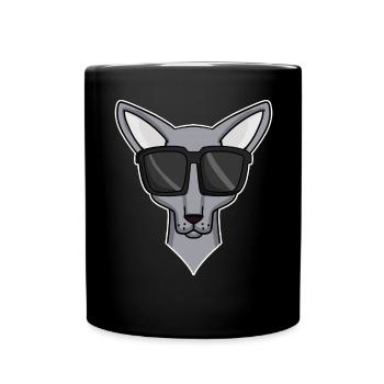 chat cool avec des lunettes de soleil - race de chat Sphynx - Mug uni - noir - Devant
