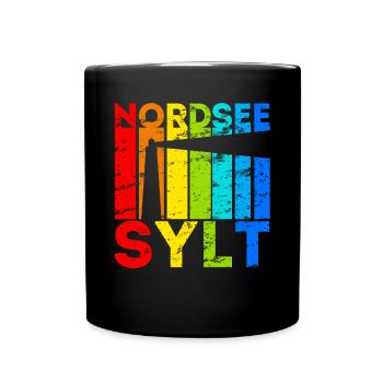 Sylt Nordsee Nordfriesische Insel Geschenk - Tasse einfarbig - Schwarz - Vorne